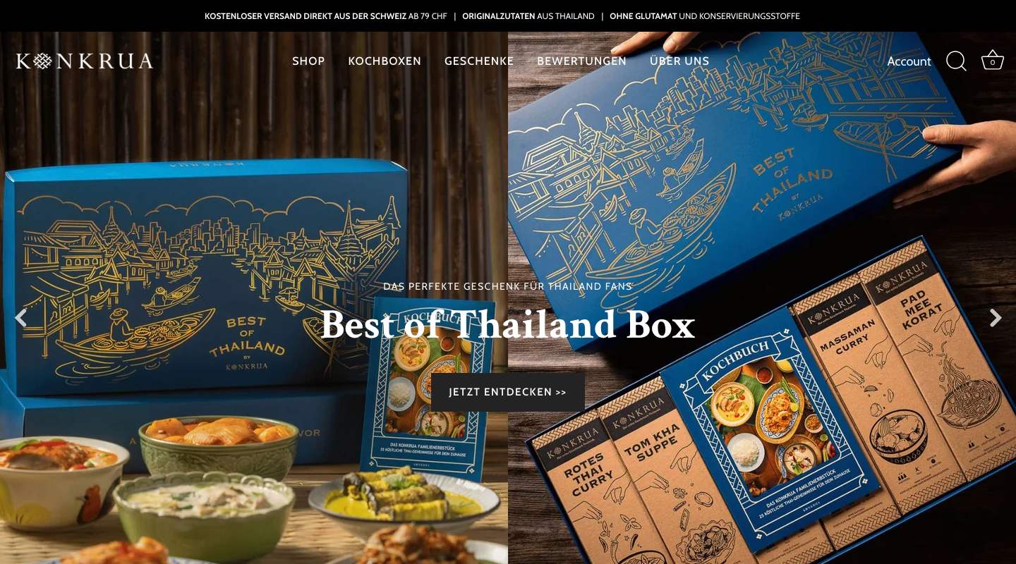 Startseite von KONKRUA Thai Kochbox mit kostenlosem Versand ab CHF 79