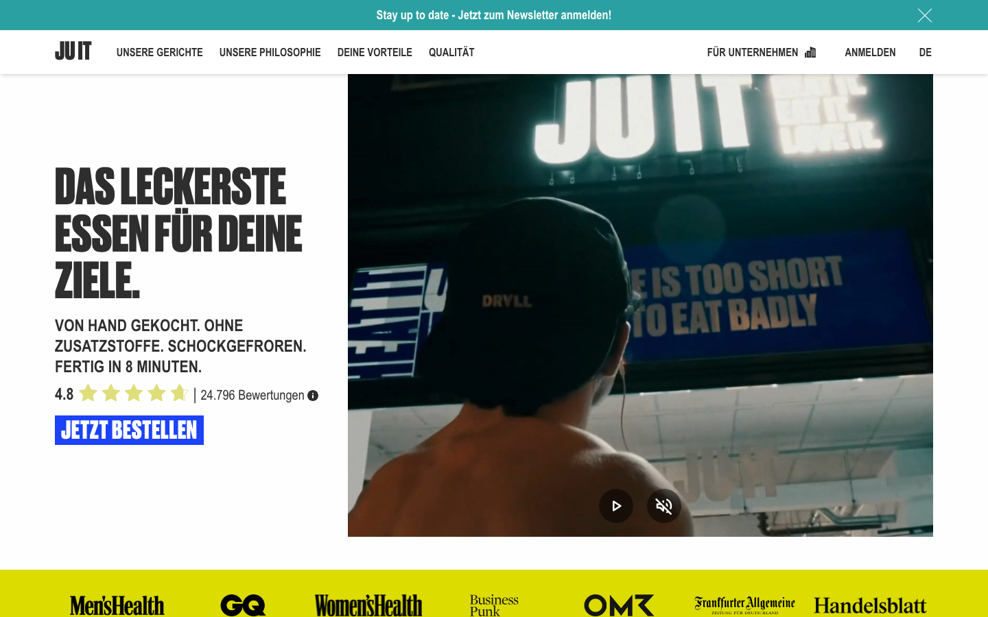 Startseite von Juit, einer every-Alternative ohne Abo-Zwang