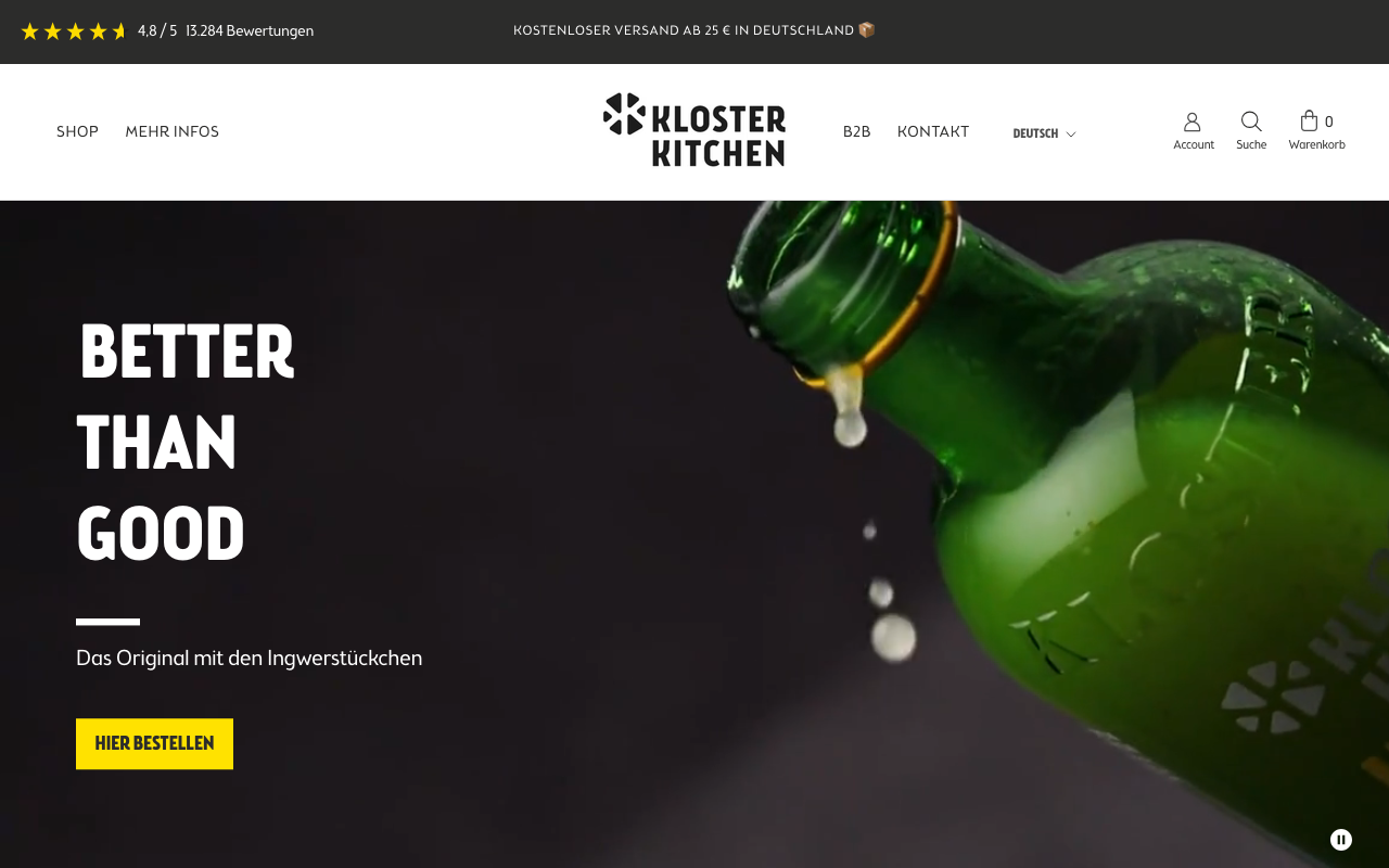 Kloster Kitchen Saftkur Website