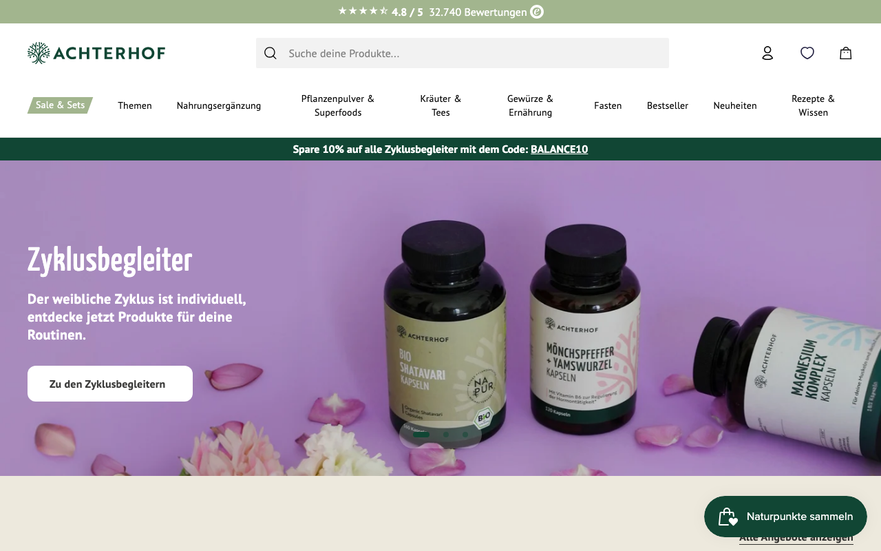 Vom Achterhof Saftzeit Saftkur Website