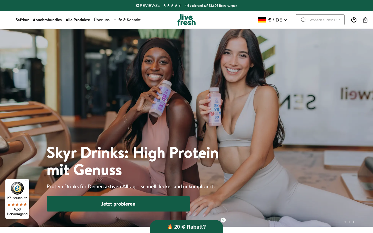 LiveFresh Homepage - Vegane Protein-Bowls
