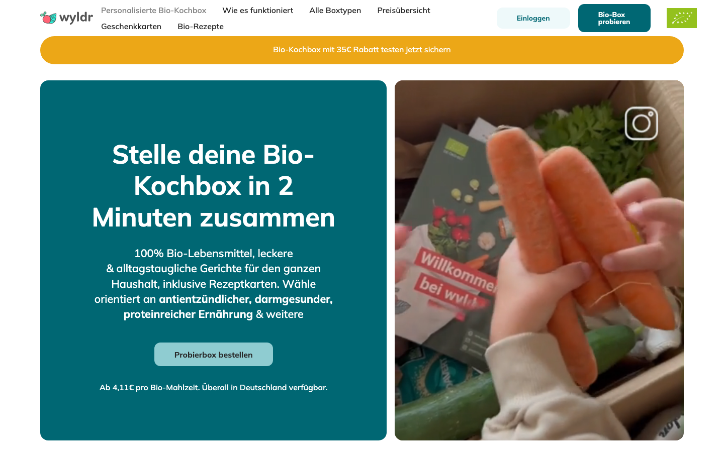 wyldr Homepage – 100% Bio und vegane Kochbox aus Berlin und Hamburg