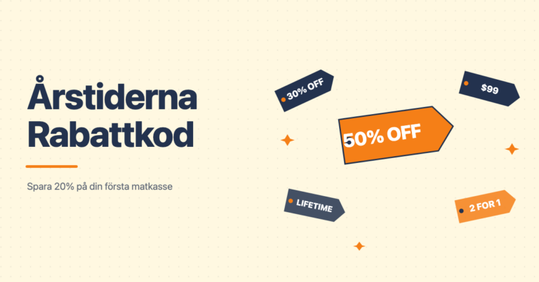 Årstiderna rabattkod - spara 20% på din första matkasse