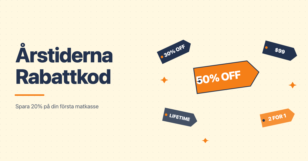 Årstiderna rabattkod - spara 20% på din första matkasse