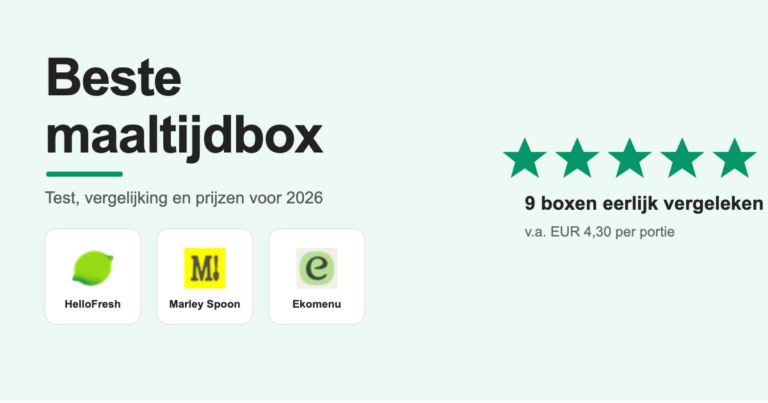 Beste maaltijdbox 2026 vergelijking met HelloFresh, Marley Spoon en Ekomenu
