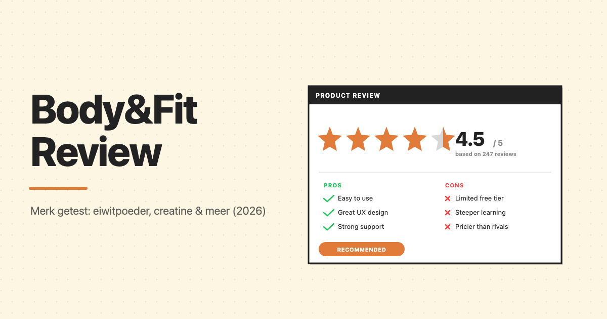 Body&Fit Review 2026 - eiwitpoeder, creatine en meer getest