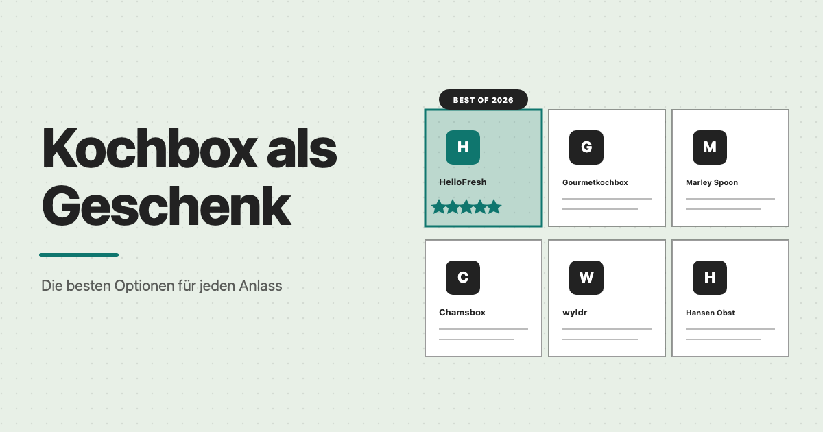 Kochbox als Geschenk: HelloFresh, Gourmetkochbox, Marley Spoon, Chamsbox, wyldr und Hansen Obst im Vergleich