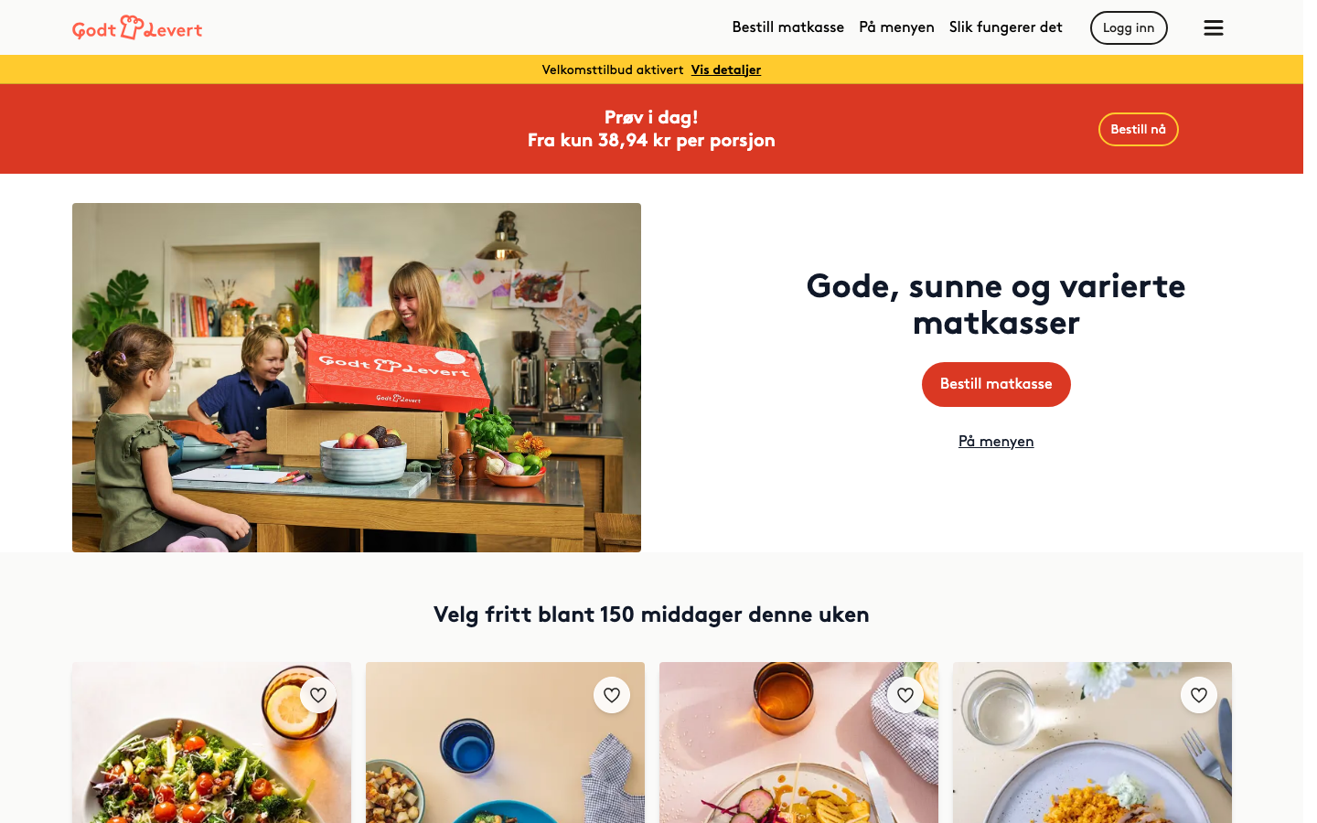 Godtlevert.no nettside – fersk matkasse levert hjem til deg