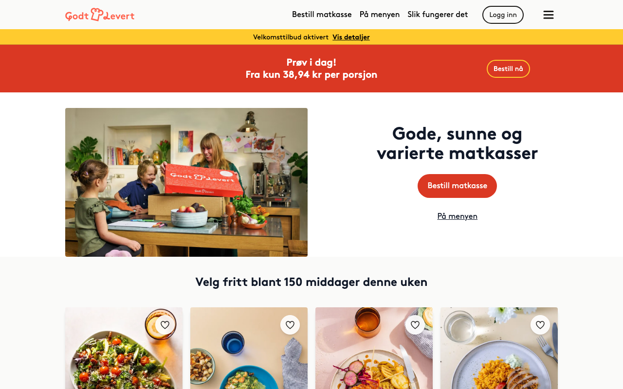 Godtlevert nettside - Adams Matkasse er nå en del av Godtlevert med over 150 oppskrifter per uke