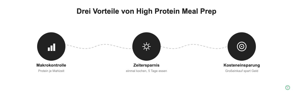Drei Vorteile von High Protein Meal Prep: Makrokontrolle, Zeitersparnis, Kosteneinsparung