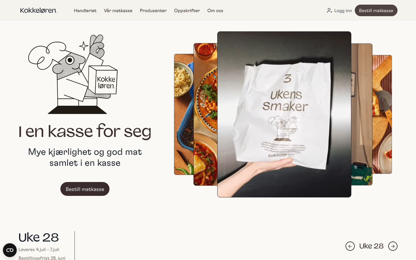 Kokkelørens nettside - bestill matkasse online