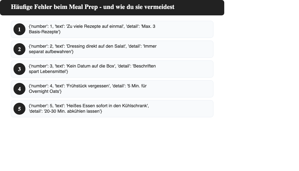 Die 5 häufigsten Meal Prep Fehler und wie man sie vermeidet