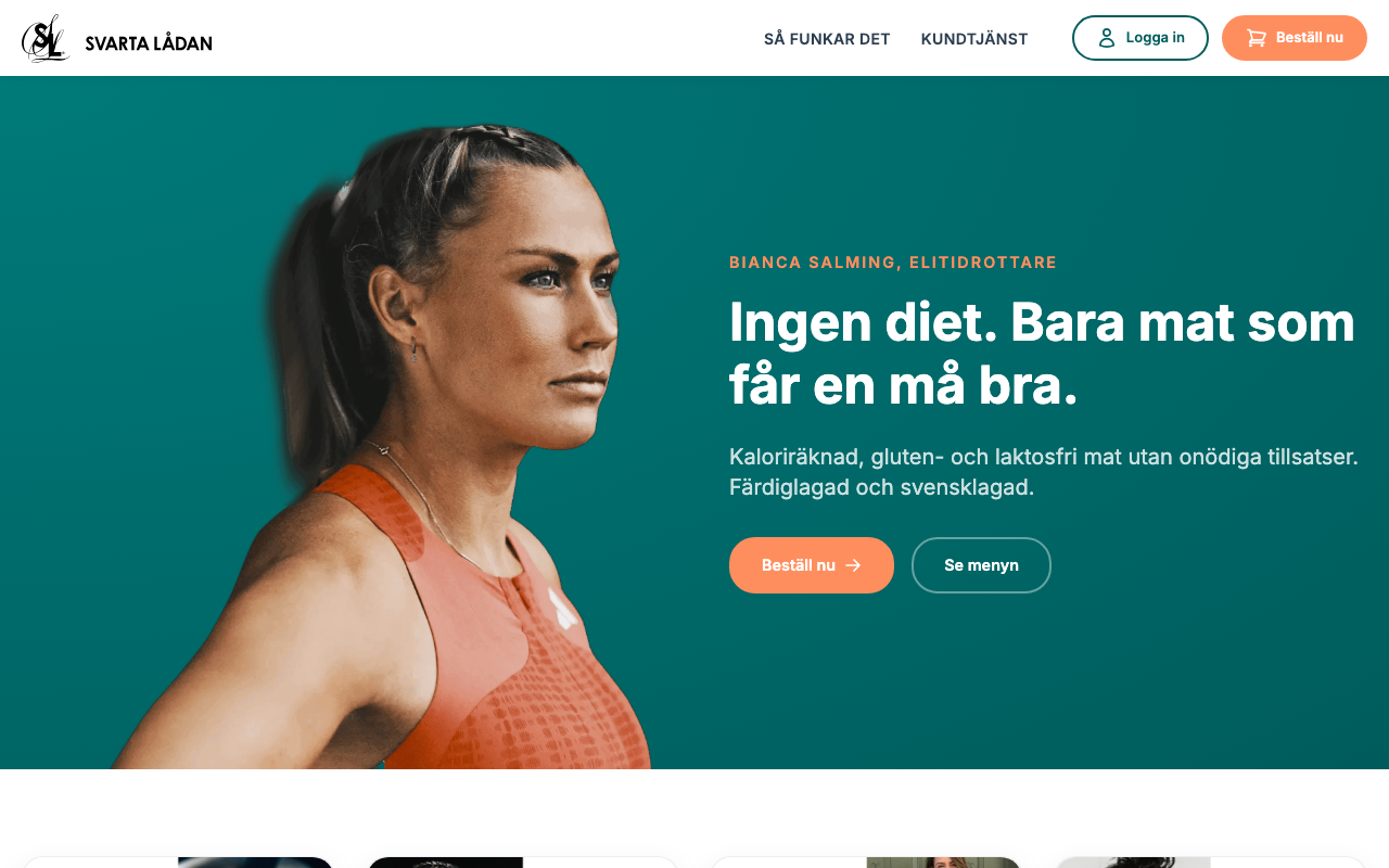 Svarta Lådan balanserade matlådor för hemleverans