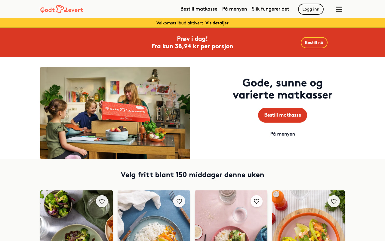 Godtlevert.no hjemmeside - Adams Matkasse bestilles nå via Godtlevert