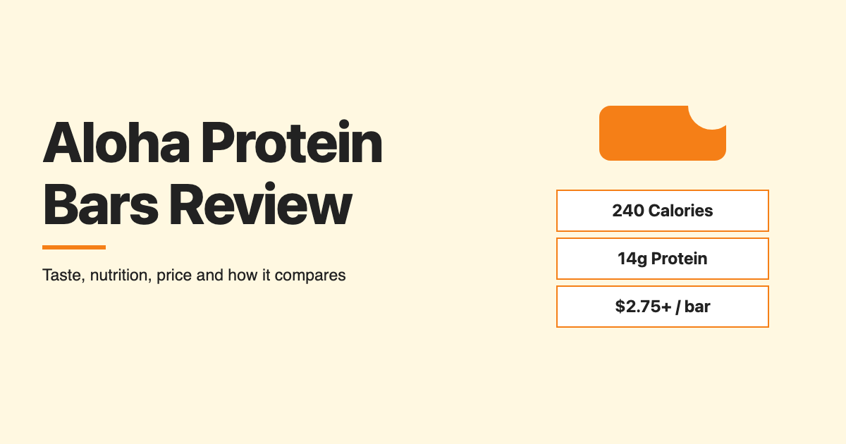 Aloha Protein Bars Review: taste, nutrition, price and comparison