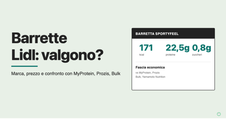 Barrette proteiche Lidl valgono, confronto con MyProtein, Prozis, Bulk e Yamamoto Nutrition