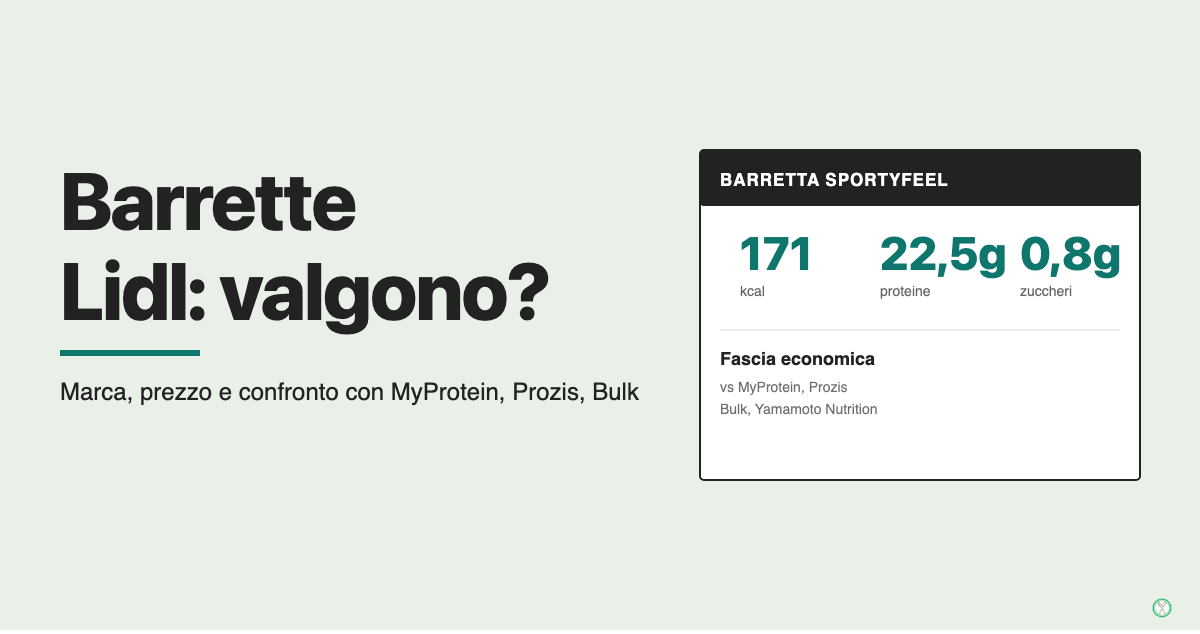 Barrette proteiche Lidl valgono, confronto con MyProtein, Prozis, Bulk e Yamamoto Nutrition