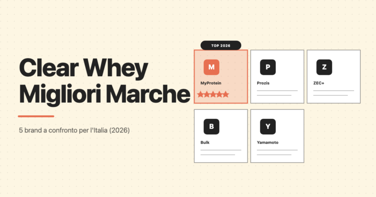 Confronto tra le migliori marche di clear whey disponibili in Italia: MyProtein, Prozis, ZEC+, Bulk e Yamamoto