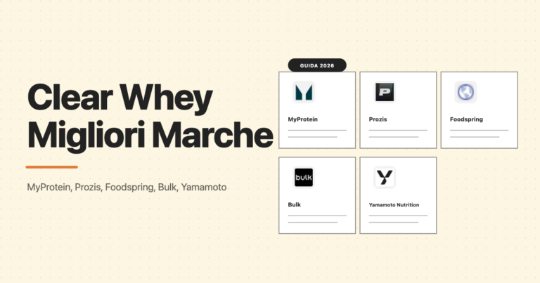Confronto tra le migliori marche di clear whey disponibili in Italia: MyProtein, Prozis, Foodspring, Bulk, Yamamoto Nutrition