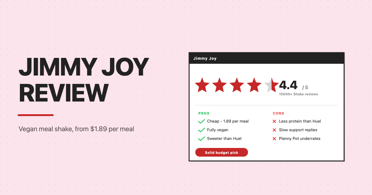 Jimmy Joy review: 4.4 out of 5 rating, pros and cons, from $1.89 per meal