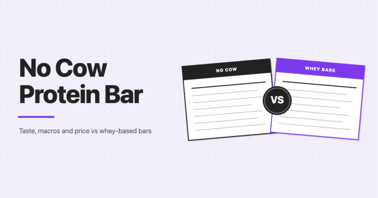 No Cow protein bar compared to whey-based protein bars
