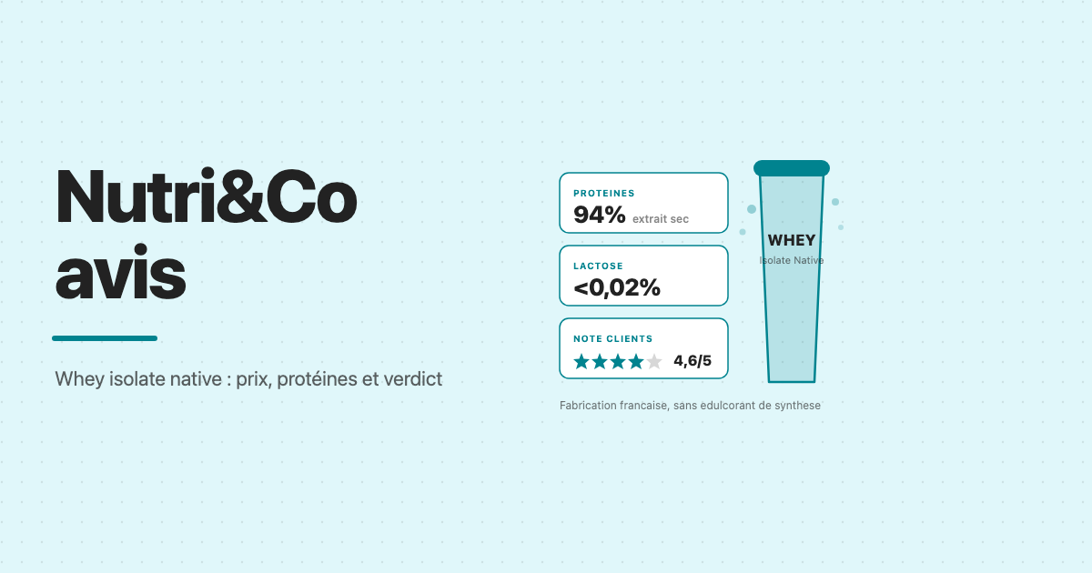 Nutri and Co avis, whey isolate native prix proteines et verdict