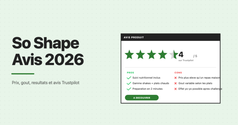So Shape avis 2026 : prix, gout et resultats