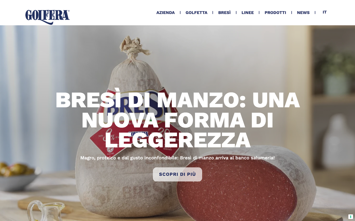 Homepage del sito Golfera, secondi piatti freschi pronti da scaldare