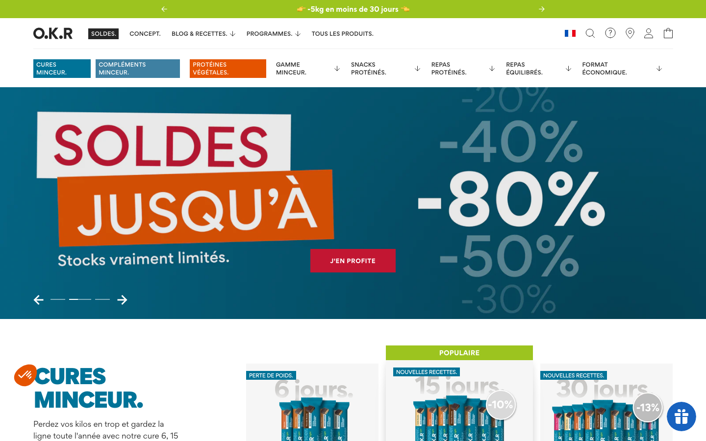 Page d'accueil du site officiel okr.fr avec la nouvelle identité de marque