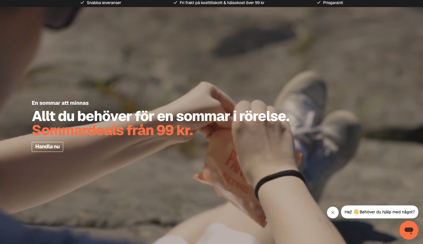 Skärmbild av Proteinbolagets webbplats proteinbolaget.se