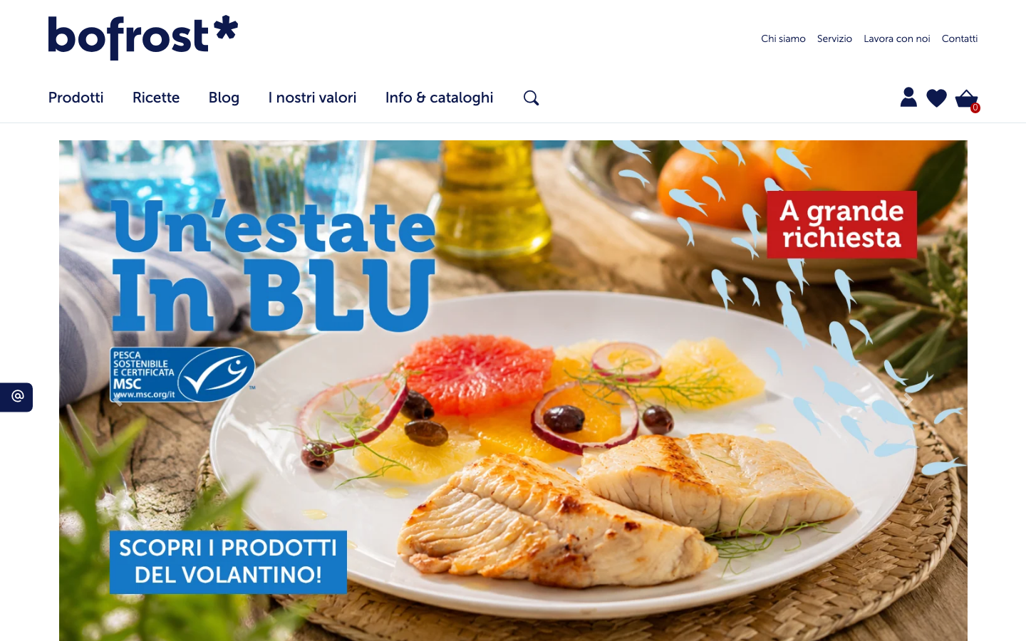 Homepage del sito ufficiale Bofrost Italia