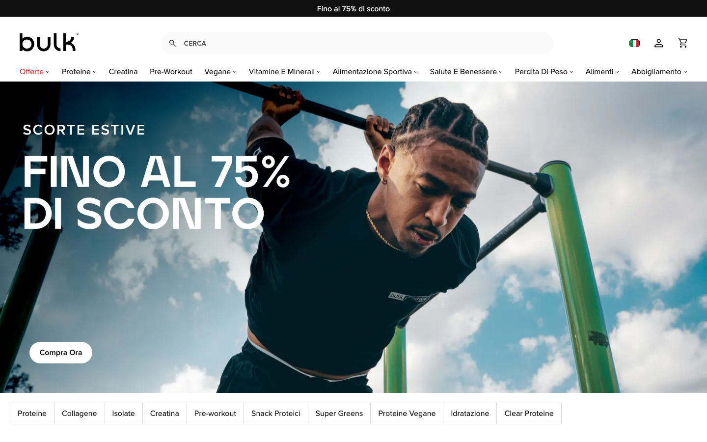 Homepage di Bulk Italia