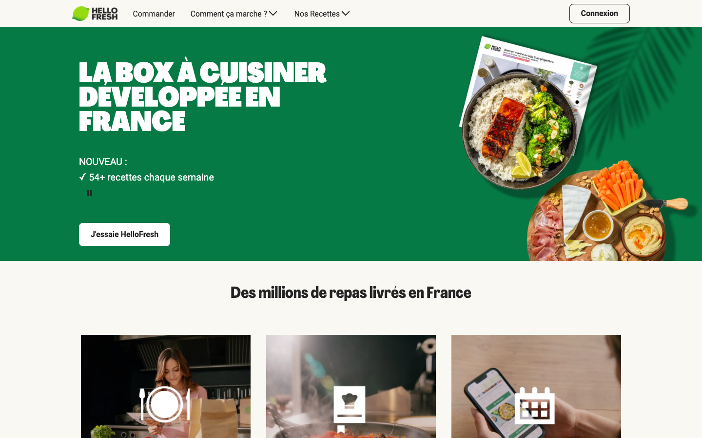 Capture ecran page accueil HelloFresh.fr