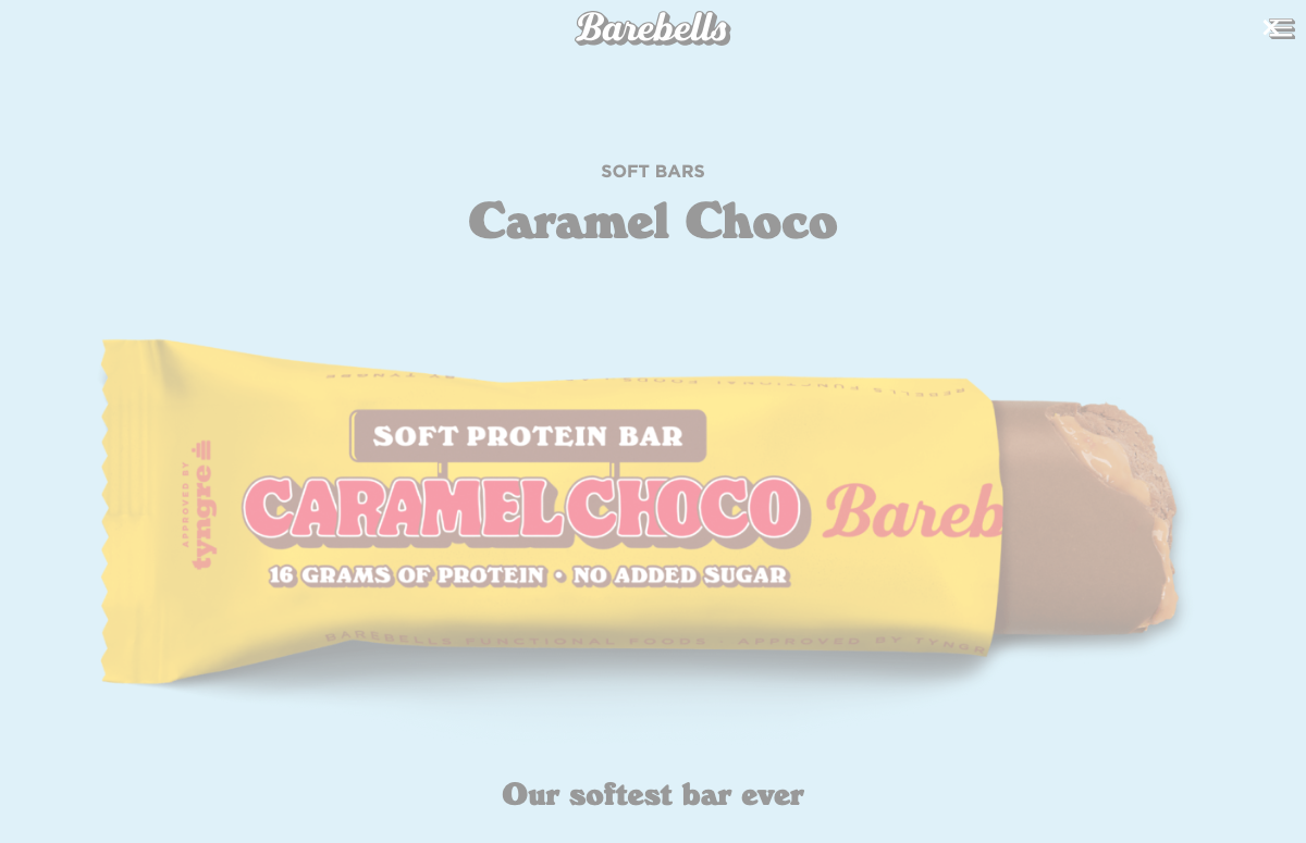 Barebells Caramel Choco Soft Bar produktbilde fra barebells.com