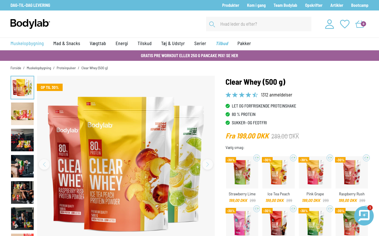 Bodylab Clear Whey (500 g) på den officielle produktside