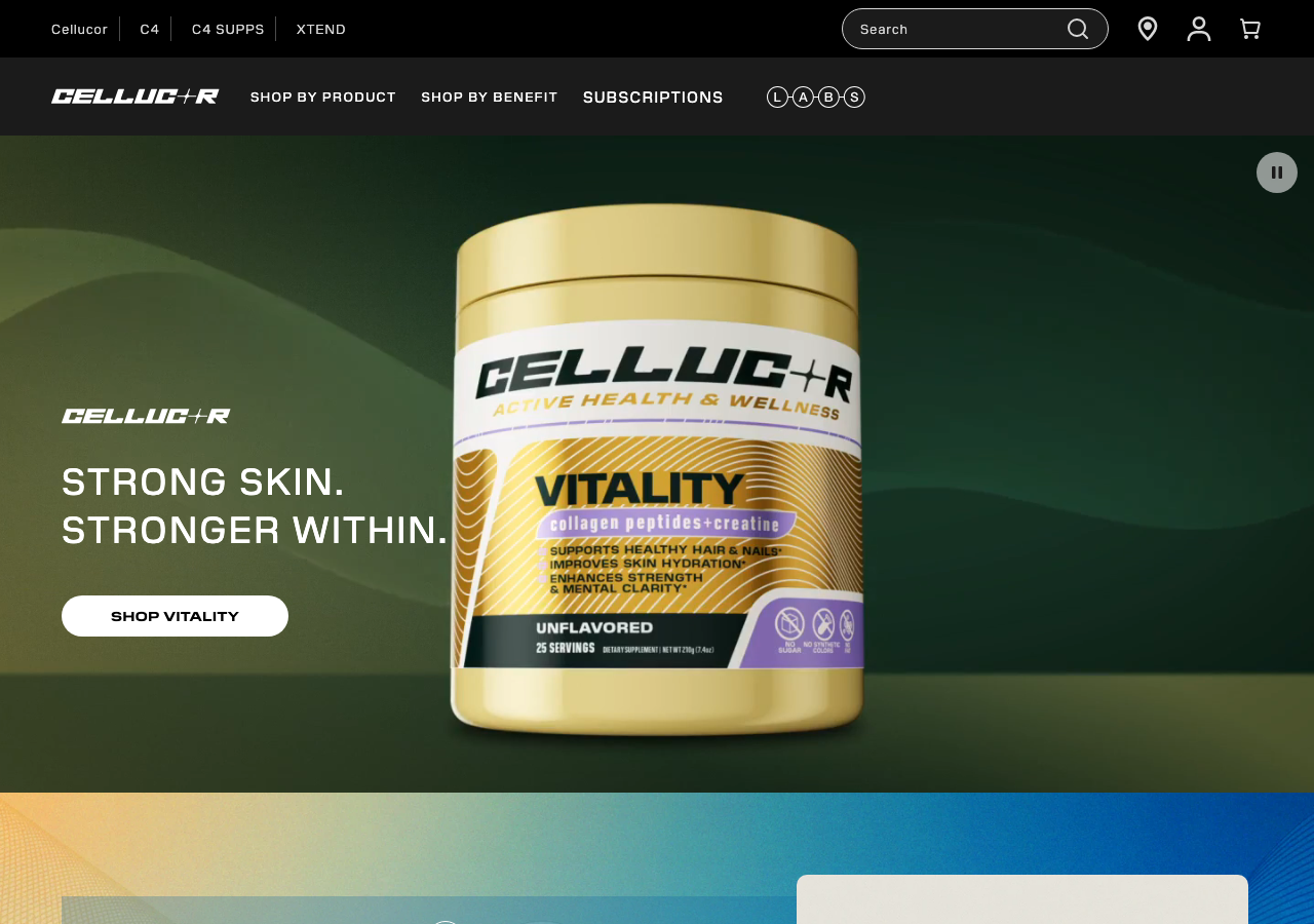 Cellucor official homepage featuring its performance supplement line
