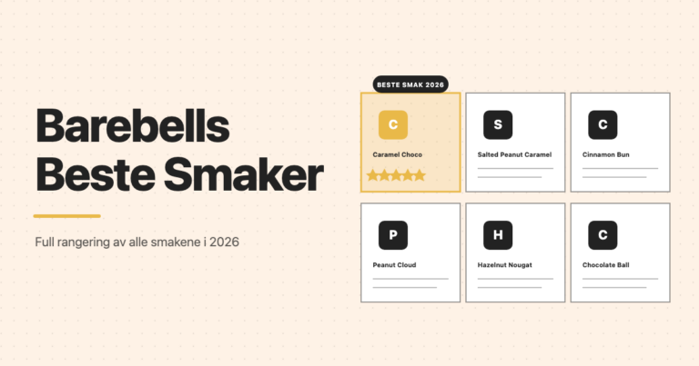 Barebells beste smaker rangering, full oversikt over alle smaker 2026