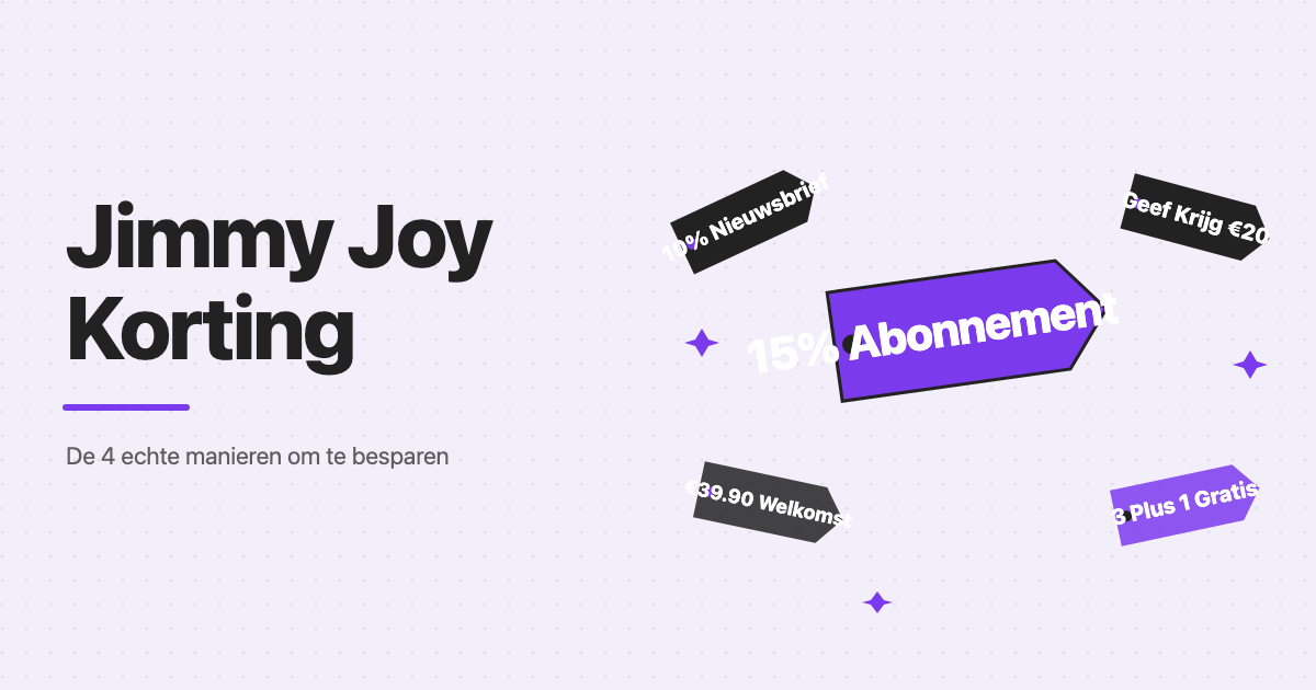 Jimmy Joy kortingscode featured image met de vier echte kortingsregelingen