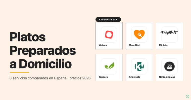 8 mejores platos preparados a domicilio en España 2026: Wetaca, MenuDiet, Miplato, Tappers, Knoweats y NoCocinoMas