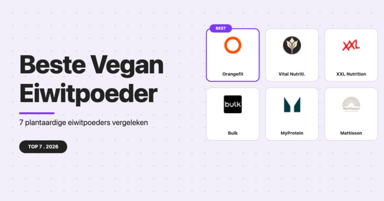 Beste vegan eiwitpoeder 2026, 7 plantaardige eiwitpoeders vergeleken met Orangefit als top pick