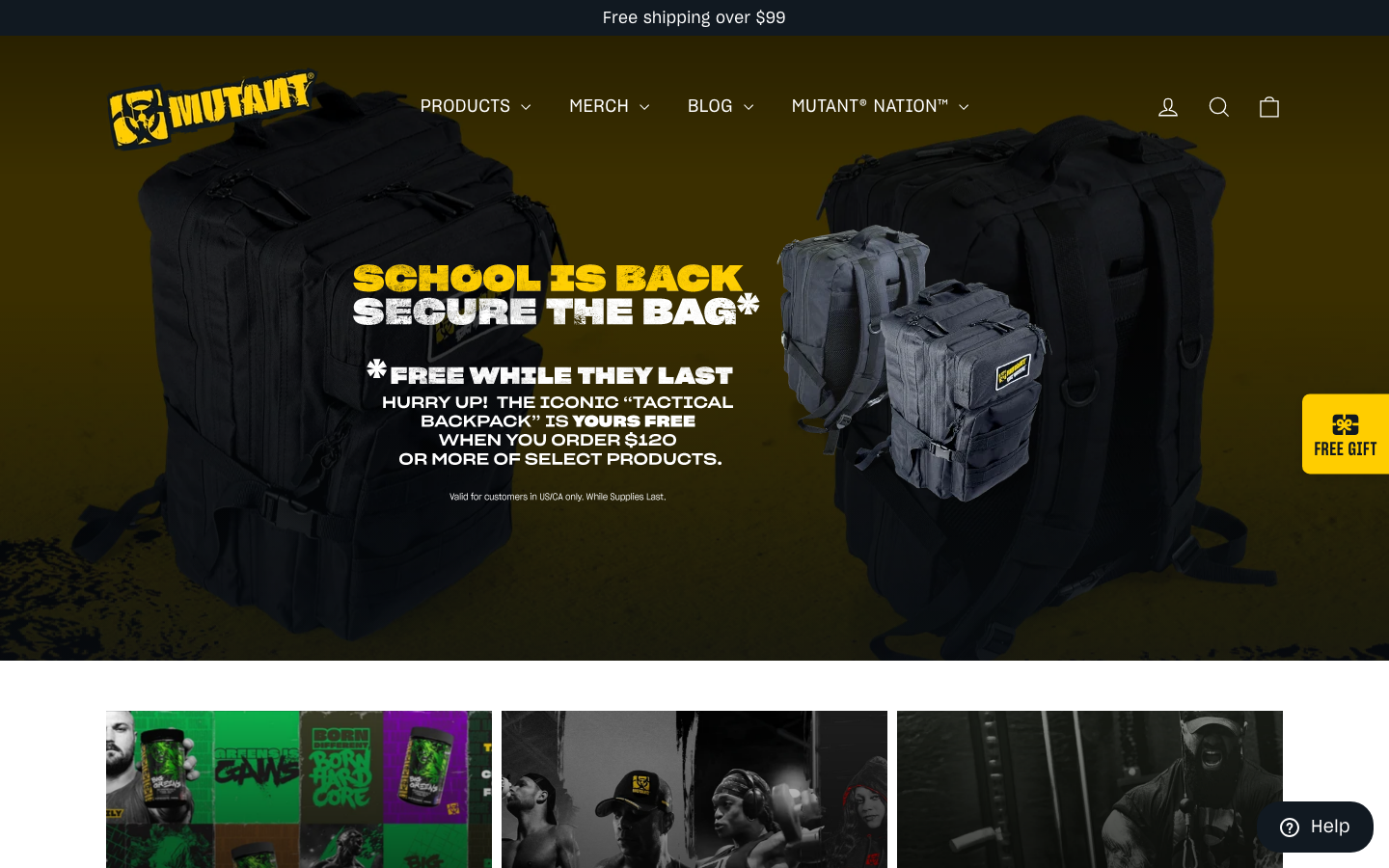 Homepage van Mutant, merk achter Mutant Mass