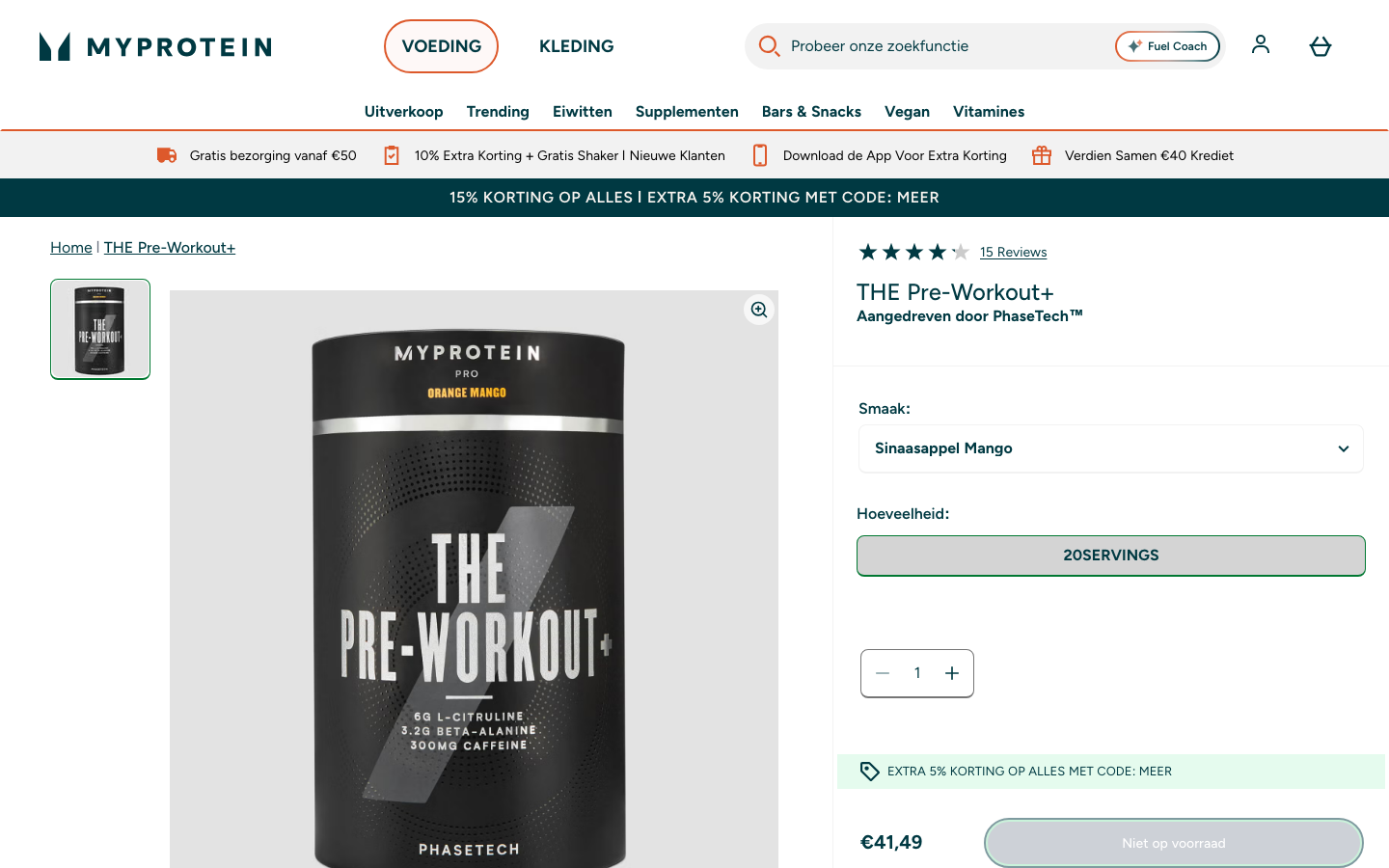 Productpagina MyProtein THE Pre-Workout+