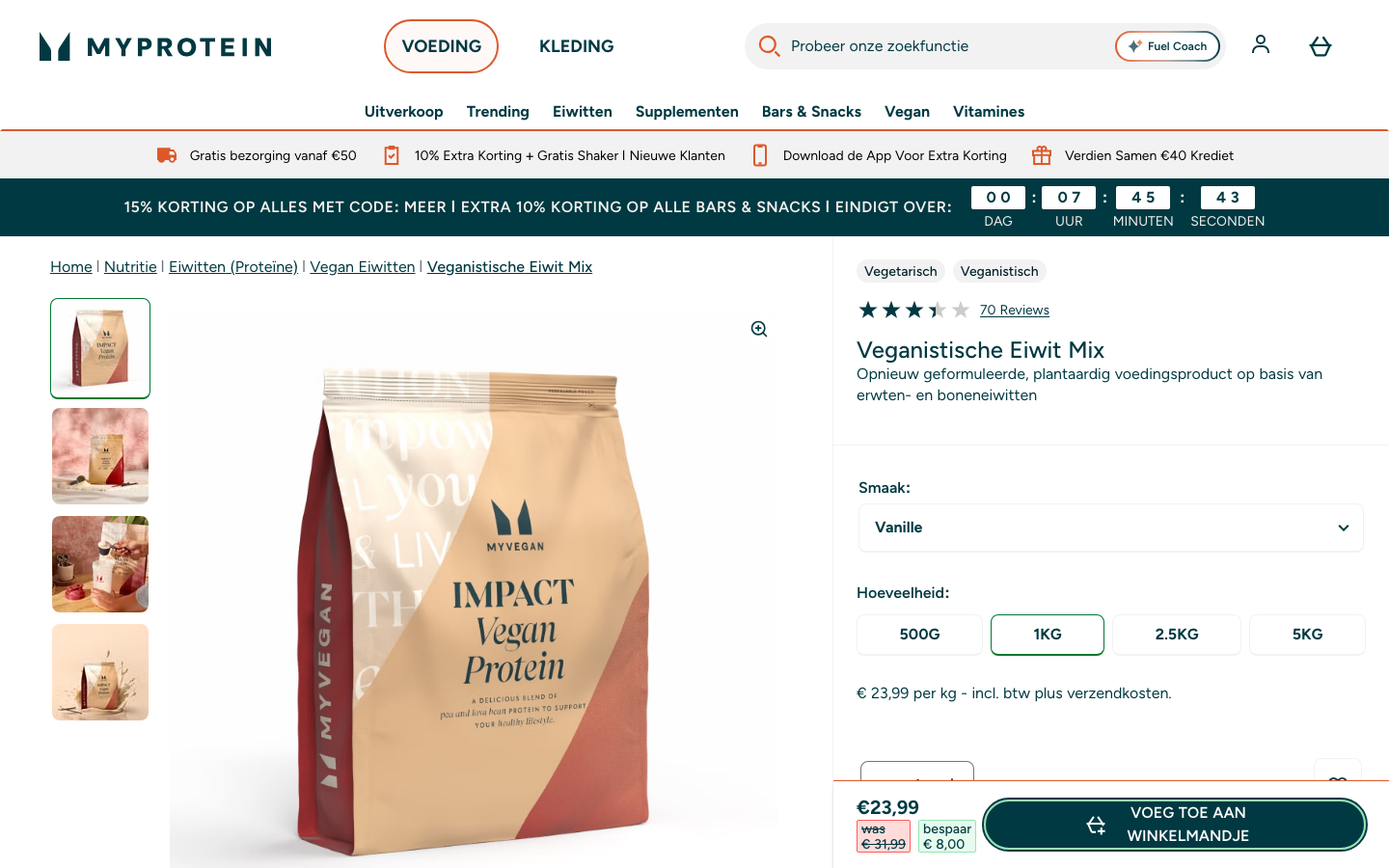 Productpagina van MyProtein Vegan Protein Blend op myprotein.com