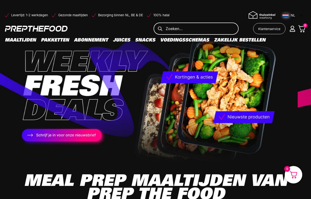 Homepage van Prep The Food met halal meal prep maaltijden voor sporters