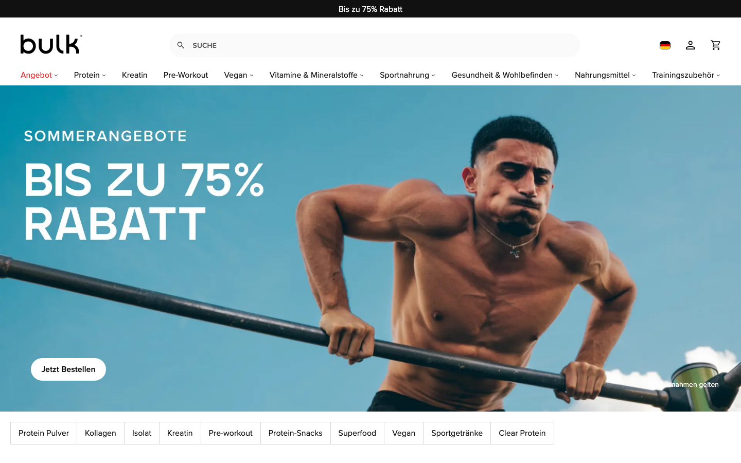 Bulk website homepage