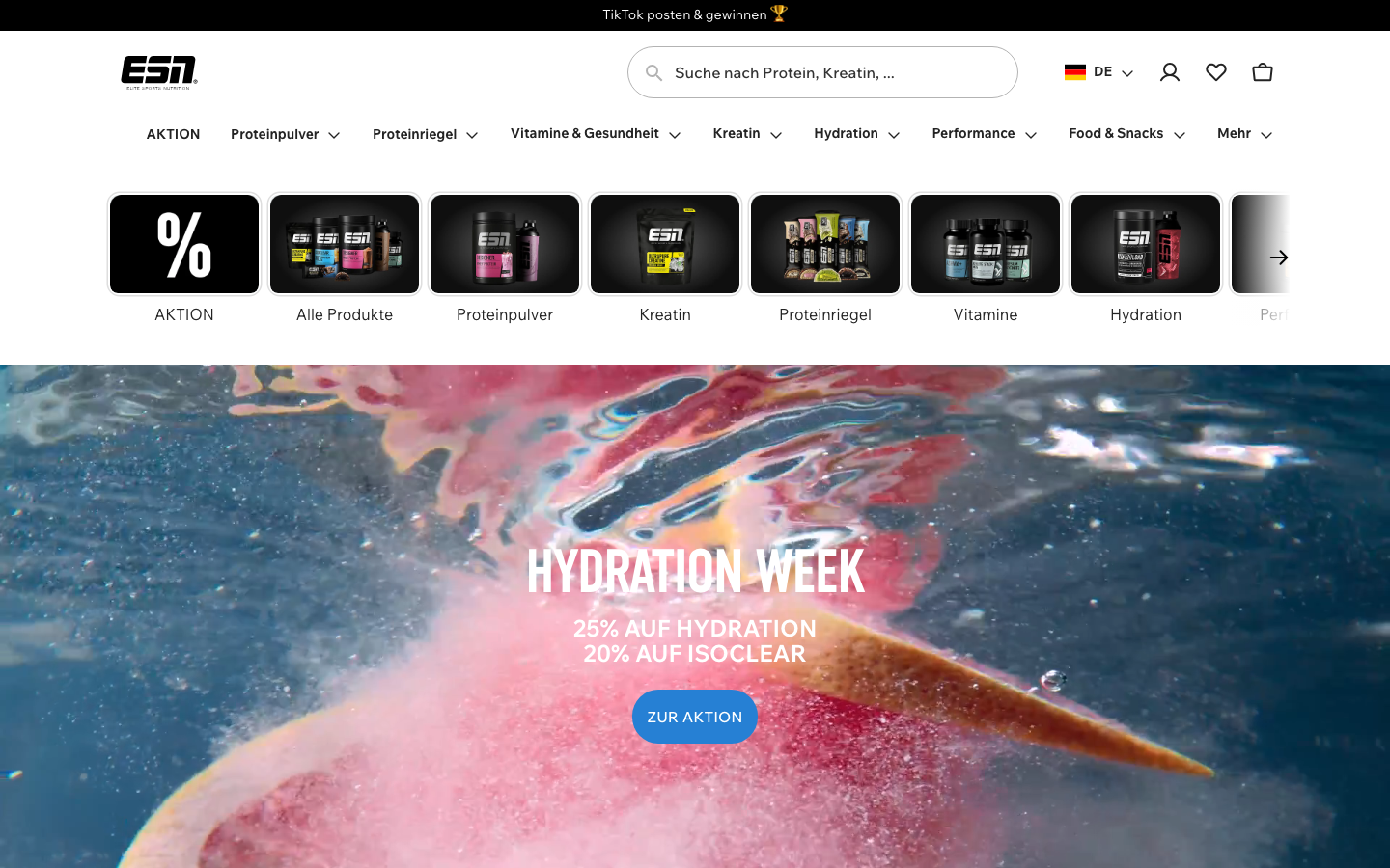 ESN website homepage