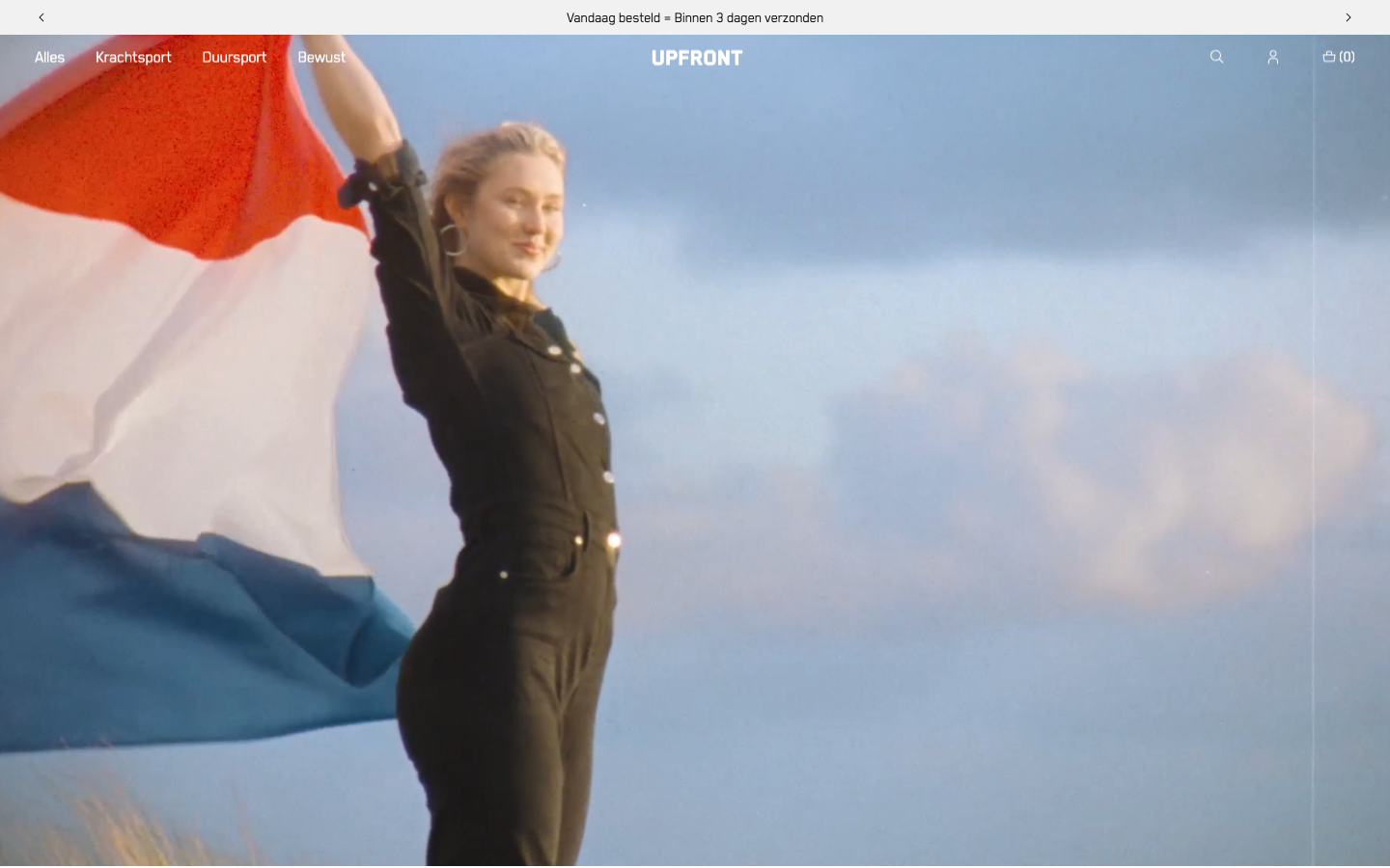 Upfront website homepage