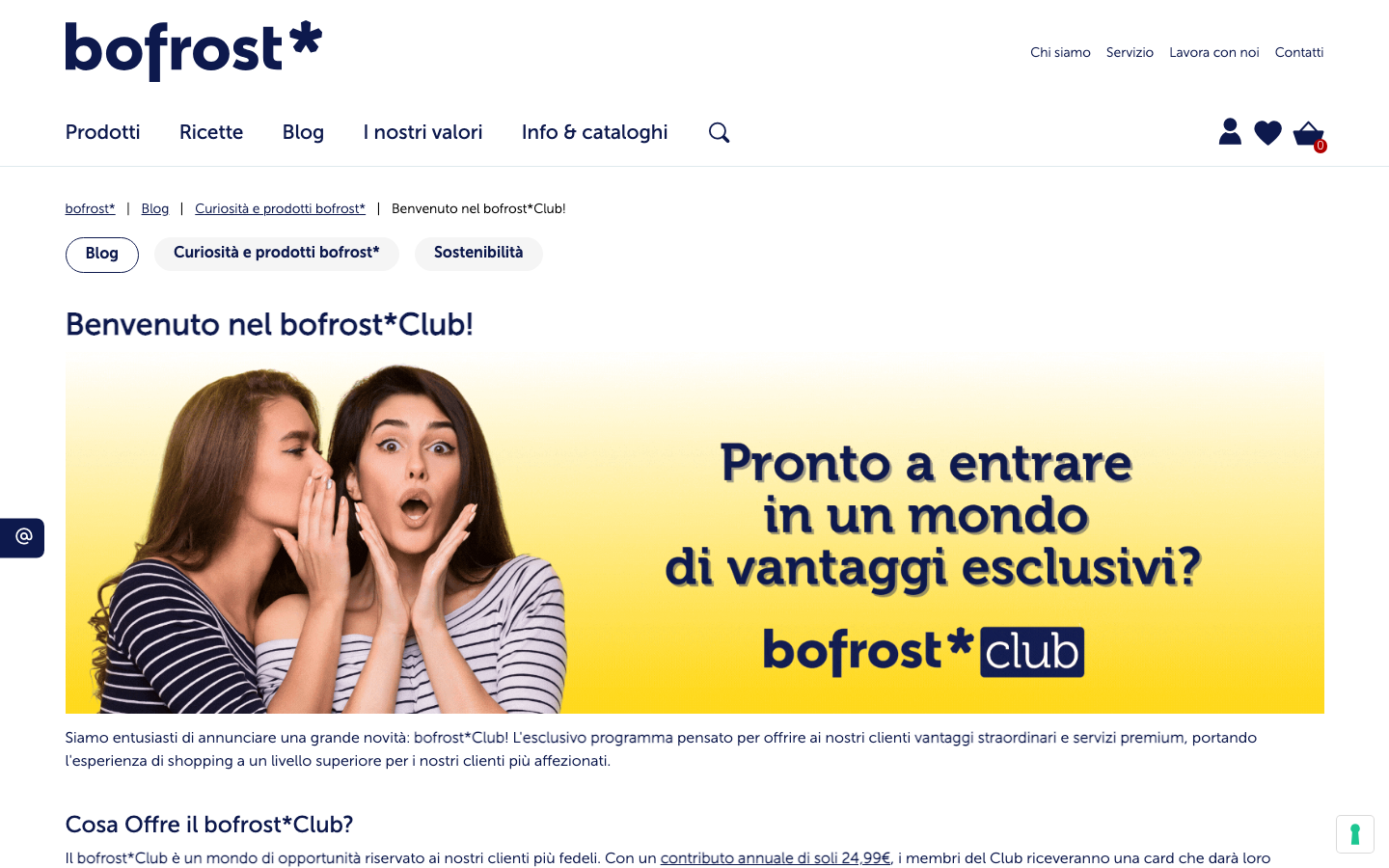 Pagina ufficiale del bofrost*Club sul sito bofrost.it