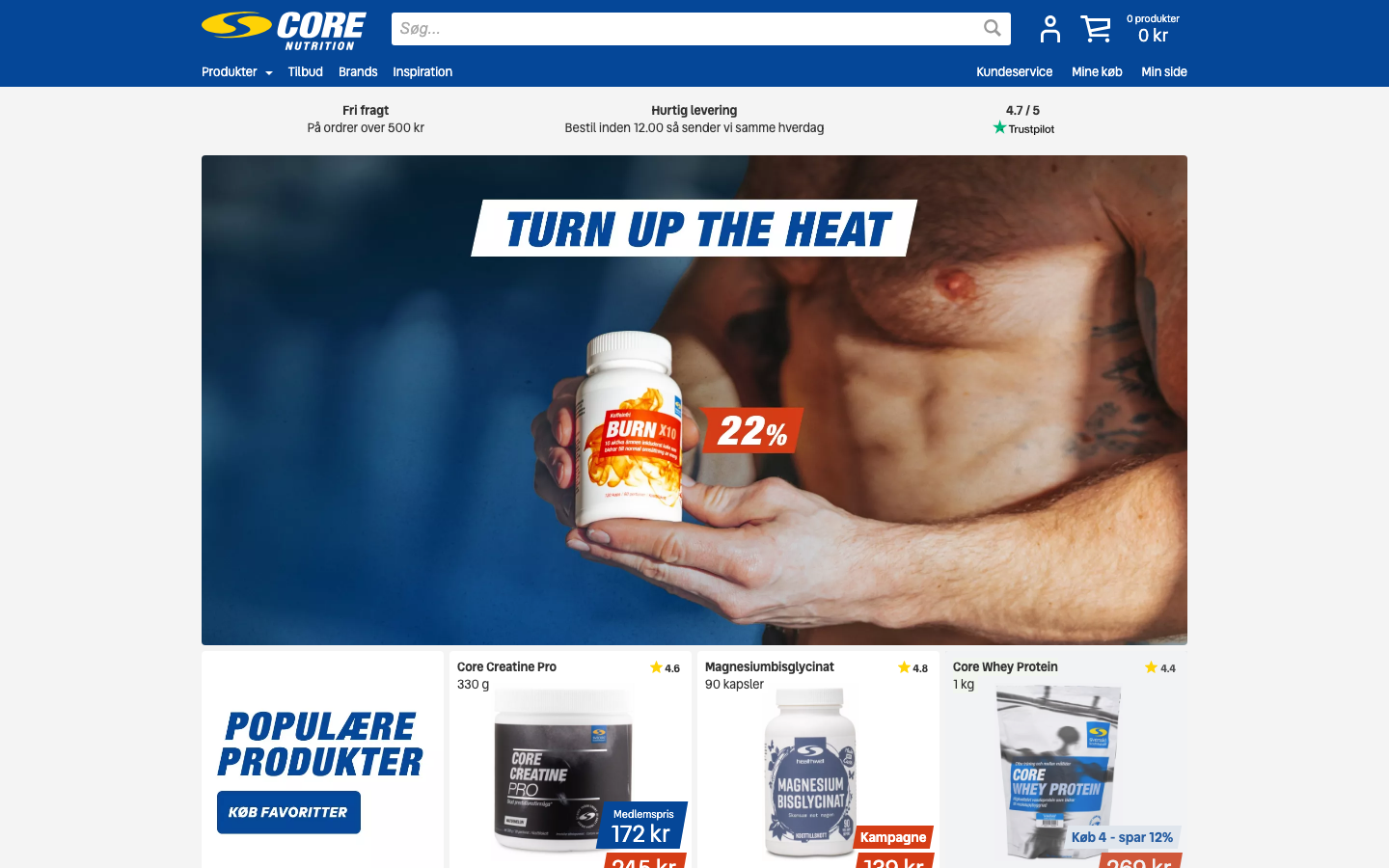 Corenutrition.dk forside