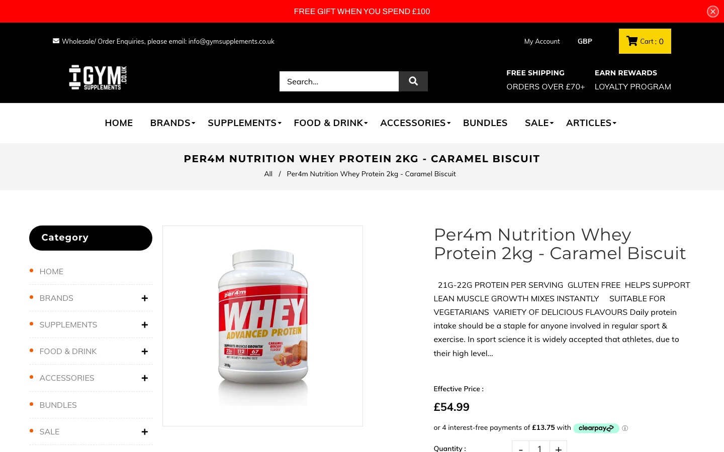 Per4m Nutrition Whey Protein Caramel Biscuit produktside hos GymSupplements.co.uk